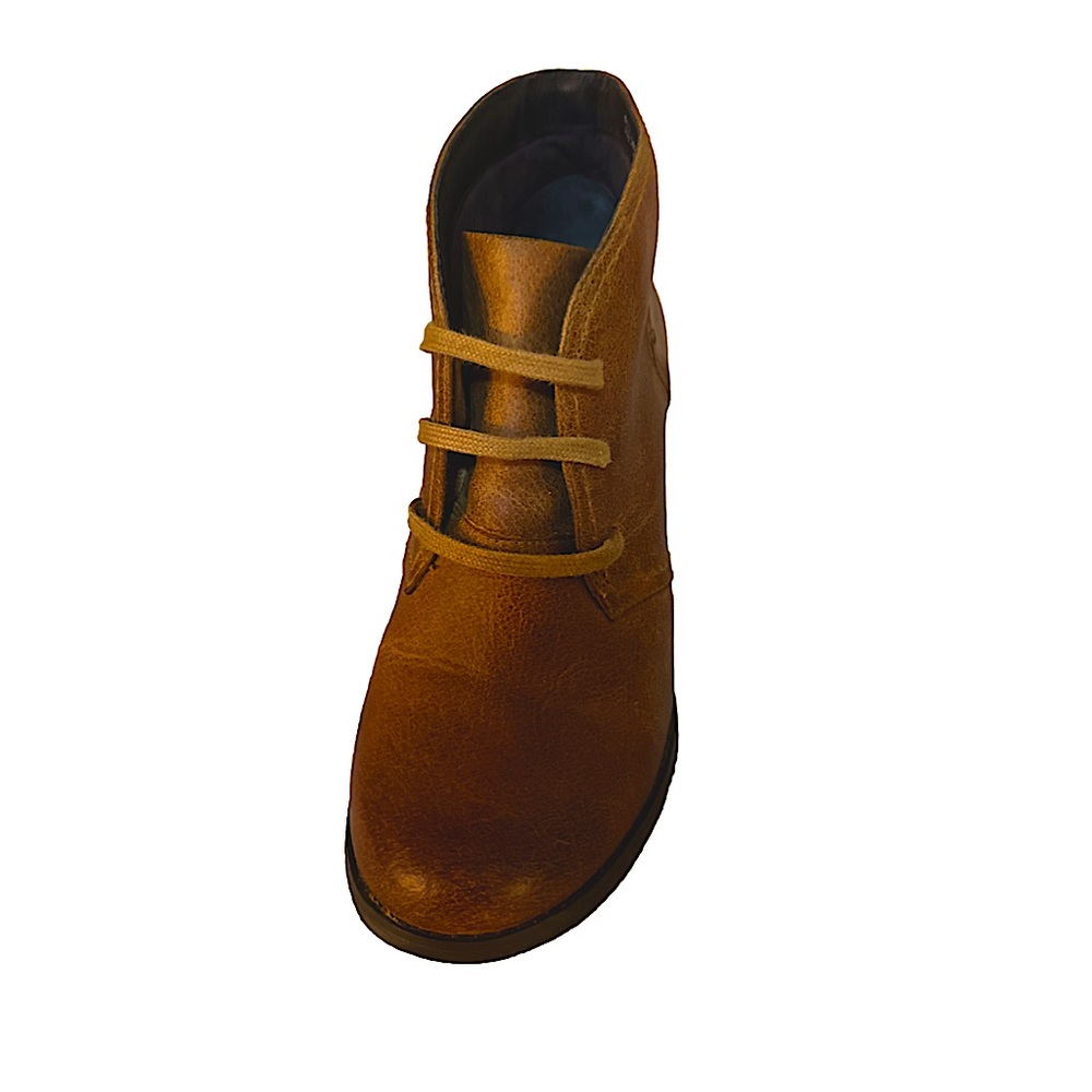 Clarks Women 100% Genuine Leather Laced Ankle Boots Sz 7M Artisan Alpine Cognac